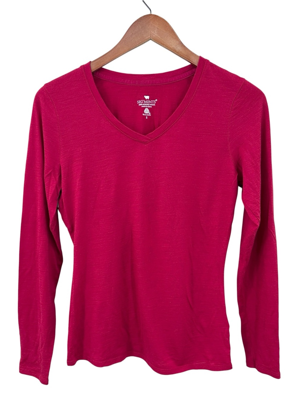 SEGMENTS Merino Wool Top Long Sleeve Base Layer Outdoor Red